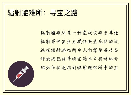 辐射避难所:寻宝之路